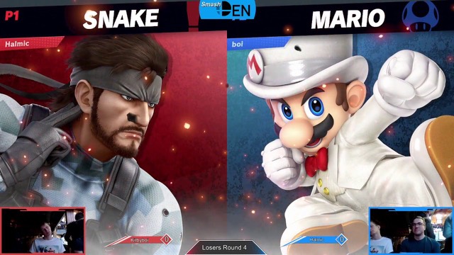 Thumbnail of the stream overlay for the set SmashDEN Jan '20, Losers Round 4, halmic vs Kirbyboi